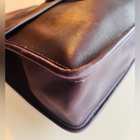 Vintage Coach Willis Bag purple aubergine eggplant 9927 - Picture 9 of 14